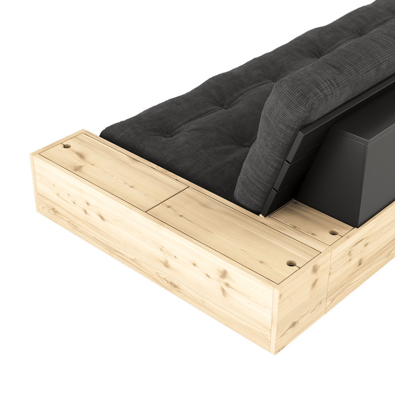 Karup Design BASE BLACK NIGHT LACKIERT MIT 2 ZIJKANTEN HELDER MIT 5-LAGER-MISCHMATRATZE HELLBLAU