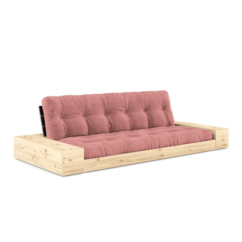 Karup Design BASE BLACK NIGHT LACQUERED W. 2 ZIJBLADEN HELDER W. 5-LAGERS MIXED MATTRESS SORBET PINK