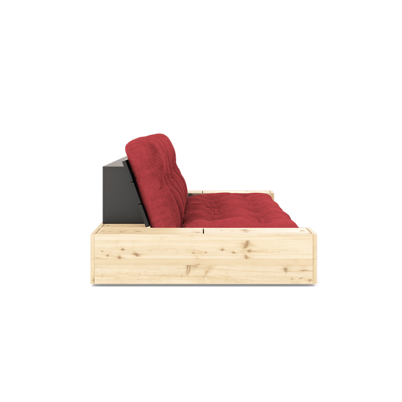 Karup Design BASE NOIR NUIT LAQUÉ W. 2 CÔTÉS LUMINEUX W. 5-MATELAS MIXTE INFÉRIEUR ROUGE RUBIS