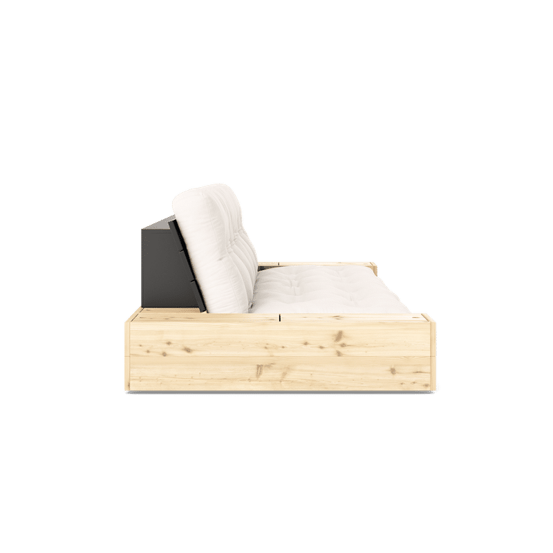 Karup Design BASE NOIR NUIT LAQUÉ W. 2 CÔTÉS LUMINEUX W. 5-MATELAS MIXTE INFÉRIEUR NATUREL