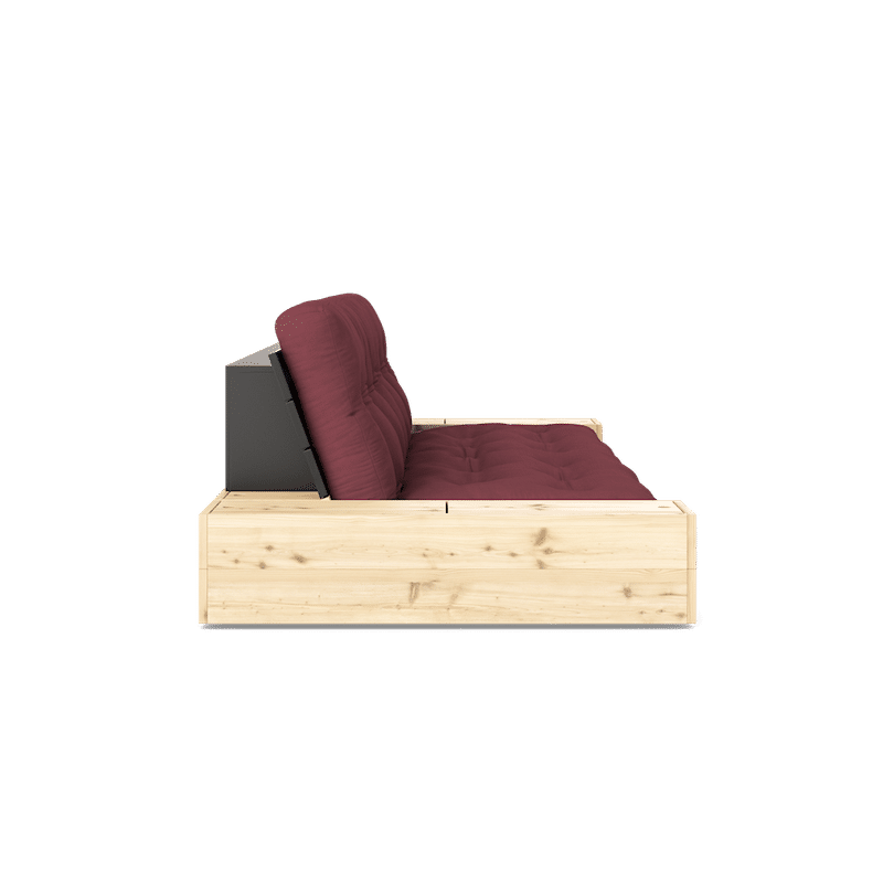 Karup Design BASE NOIR NUIT LAQUÉ W. 2 CÔTÉS LUMINEUX W. 5-MATELAS INFÉRIEUR MIXTE BORDEAUX