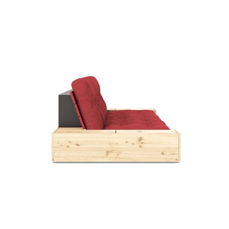 Karup Design BASE COQUELICOT ROUGE LAQUÉ W. 2 CÔTÉS LUMINEUX W. 5-MATELAS MIXTE INFÉRIEUR ROUGE RUBIS