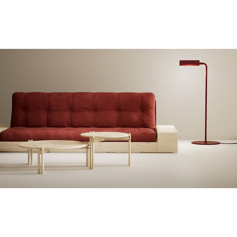 Karup Design BASE COQUELICOT ROUGE LAQUÉ W. 2 CÔTÉS LUMINEUX W. 5-MATELAS MIXTE INFÉRIEUR ROUGE RUBIS