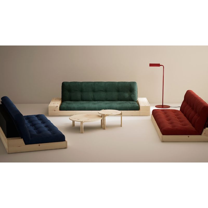 Karup Design BASE COQUELICOT ROUGE LAQUÉ W. 2 CÔTÉS LUMINEUX W. 5-MATELAS MIXTE INFÉRIEUR ROUGE RUBIS