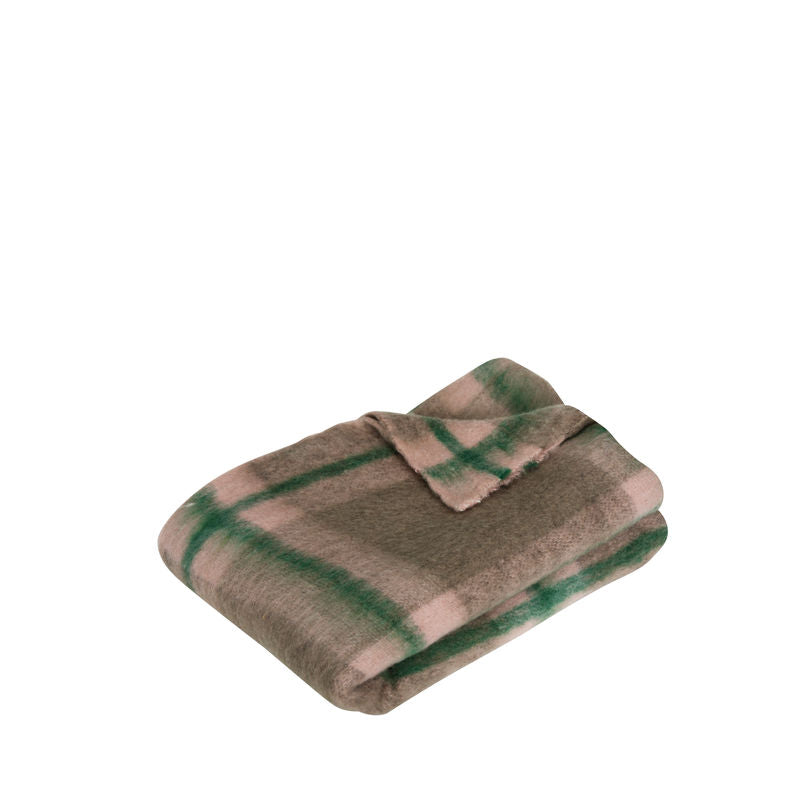 Hübsch Grid Throw Verde/Rosa