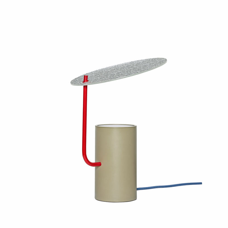 Hübsch Disc Tisch lampe Khaki/Rot/Textur iert