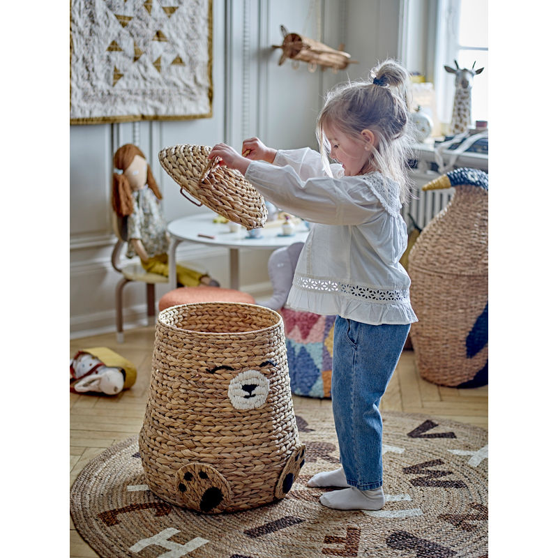 Bloomingville MINI timon mandje met deksel, Natuur