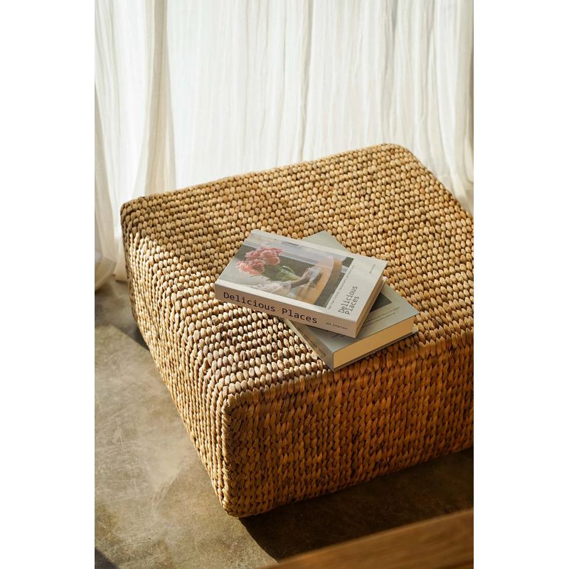 Bazarbizar-b2b Le pouf carré Jacinthe-Nature-M