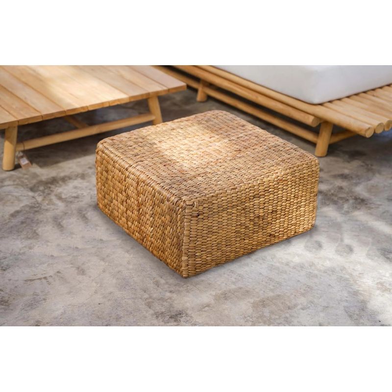 Bazarbizar-b2b Le pouf carré Jacinthe-Nature-M