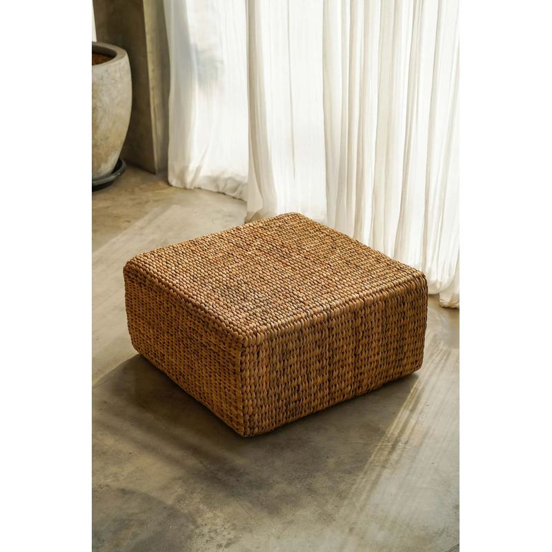 Bazarbizar-b2b Le pouf carré Jacinthe-Nature-M