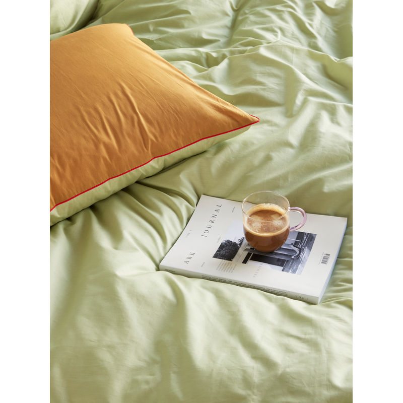 Hübsch Aki Bedding 80/200 Naranja/Verde