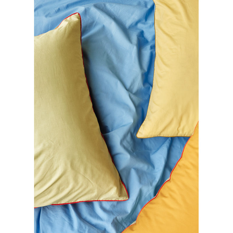 Hübsch Aki Bedding 80/200 Azul/Amarillo