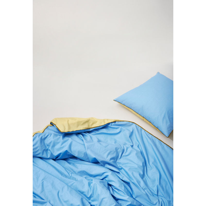 Hübsch Aki Bedding 80/200 Azul/Amarillo