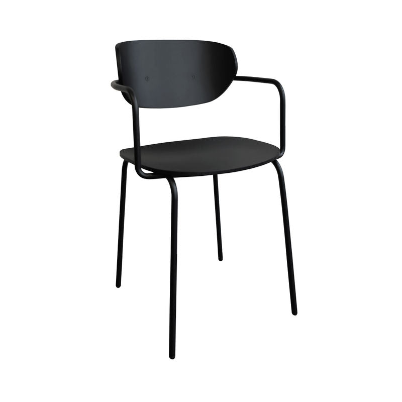 Hübsch Silla de comedor Arch Negro