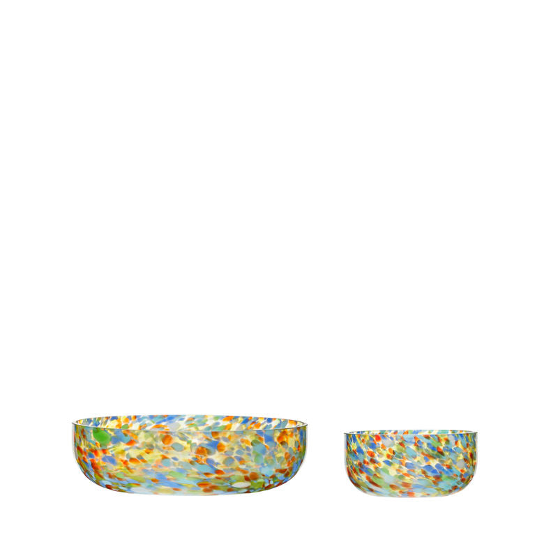 Hübsch Confetti schalen veelkleurig (set van 2)