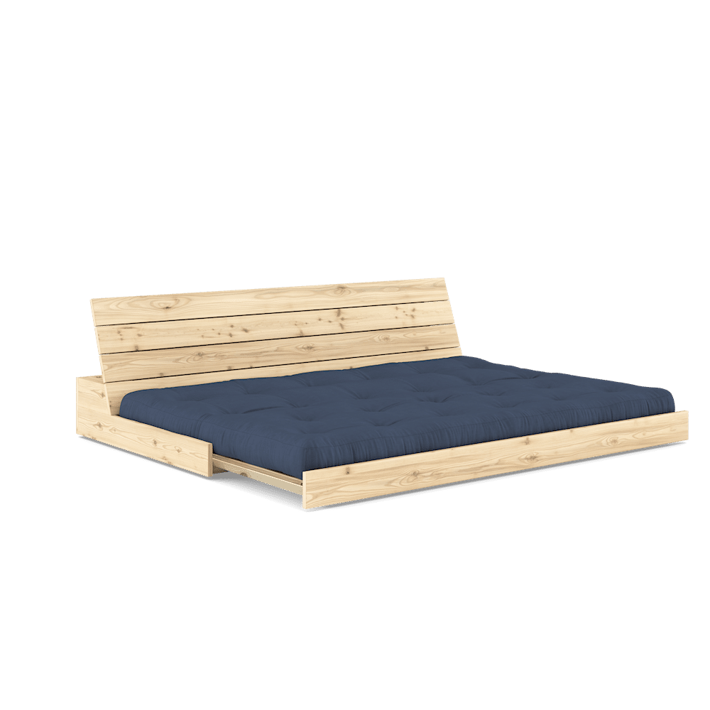 Karup Design BASE CLEAR LACQUERED W. 5-LAYER MIXED MATTRESS NAVY