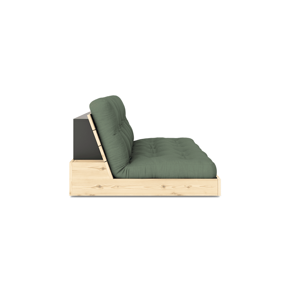 Karup Design BASE CLAIR LAQUE W. MATELAS MIXTE 5 COUCHES VERT OLIVE