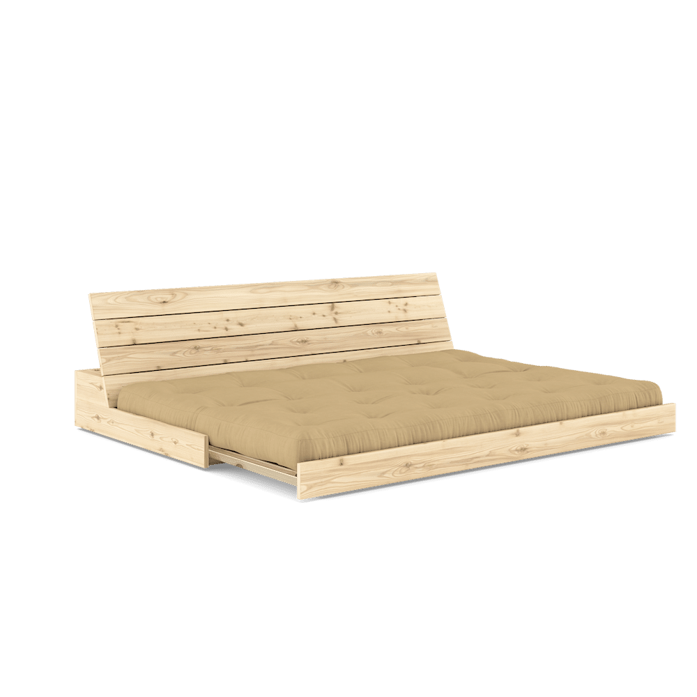 Karup Design BASE CLEAR LACQUERED W. 5-LAYER MIXED MATTRESS WHEAT BEIGE