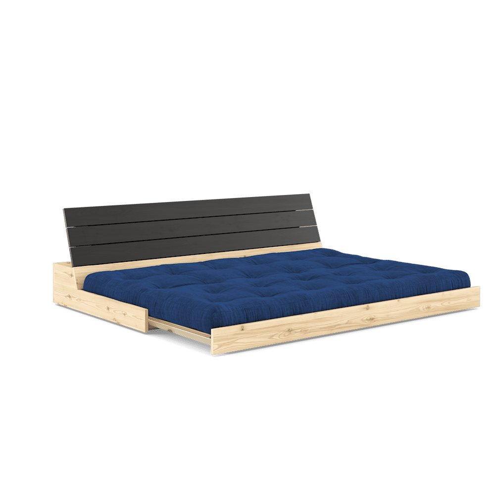 Karup Design BASE BLACK NIGHT LACQUERED W. 5-LAYER MIXED MATTRESS ROYAL BLUE