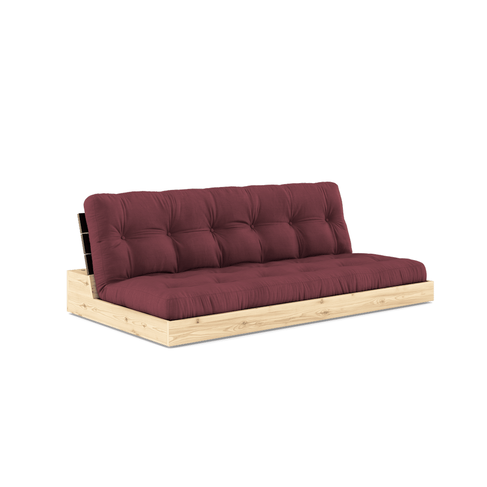 Karup Design BASE BLACK NIGHT LACQUERED W. 5-LAYER MIXED MATTRESS BORDEAUX