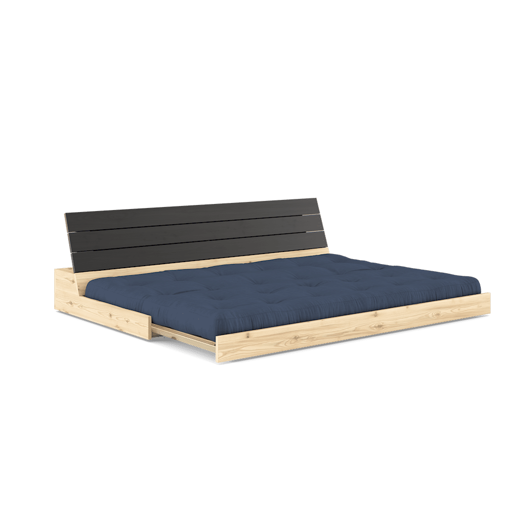 Karup Design BASE BLACK NIGHT LACQUERED W. 5-LAYER MIXED MATTRESS NAVY