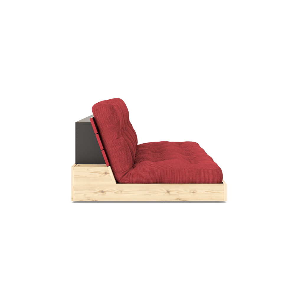 Karup Design BASE POPPY RED LACQUERED W. 5-LAYER MIXED MATTRESS RUBY RED