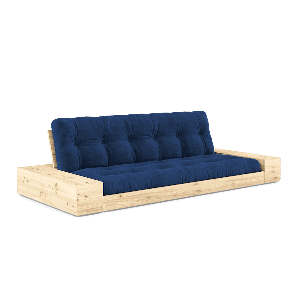 Karup Design BASE CLEAR LACQUERED W. 2 SIDEBOXES CLEAR W. 5-LAYER MIXED MATTRESS ROYAL BLUE