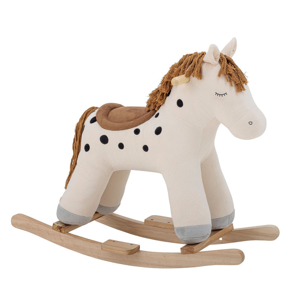 Bloomingville MINI Merlen Balançoire Jouets, Cheval, Blanc, Polyester