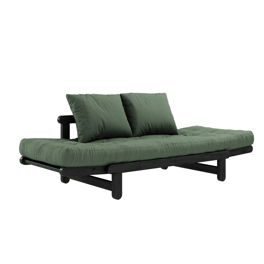 BEAT NOIR LAQUÉ W. BEAT MATELAS SET OLIVE GREENS