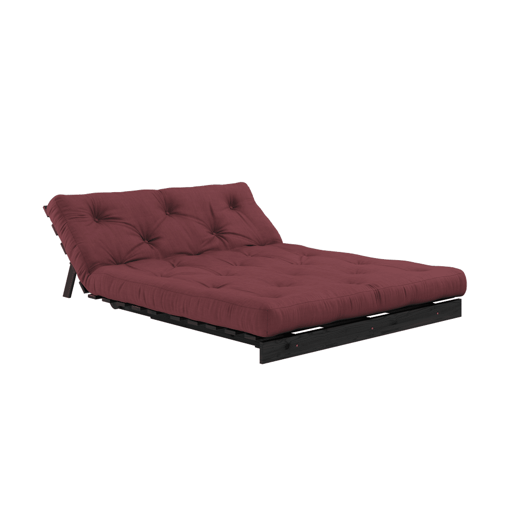 Karup Design WURZELN SCHWARZ LACKIERT 140X200 W. WURZELN MATRATZE BORDEAUX