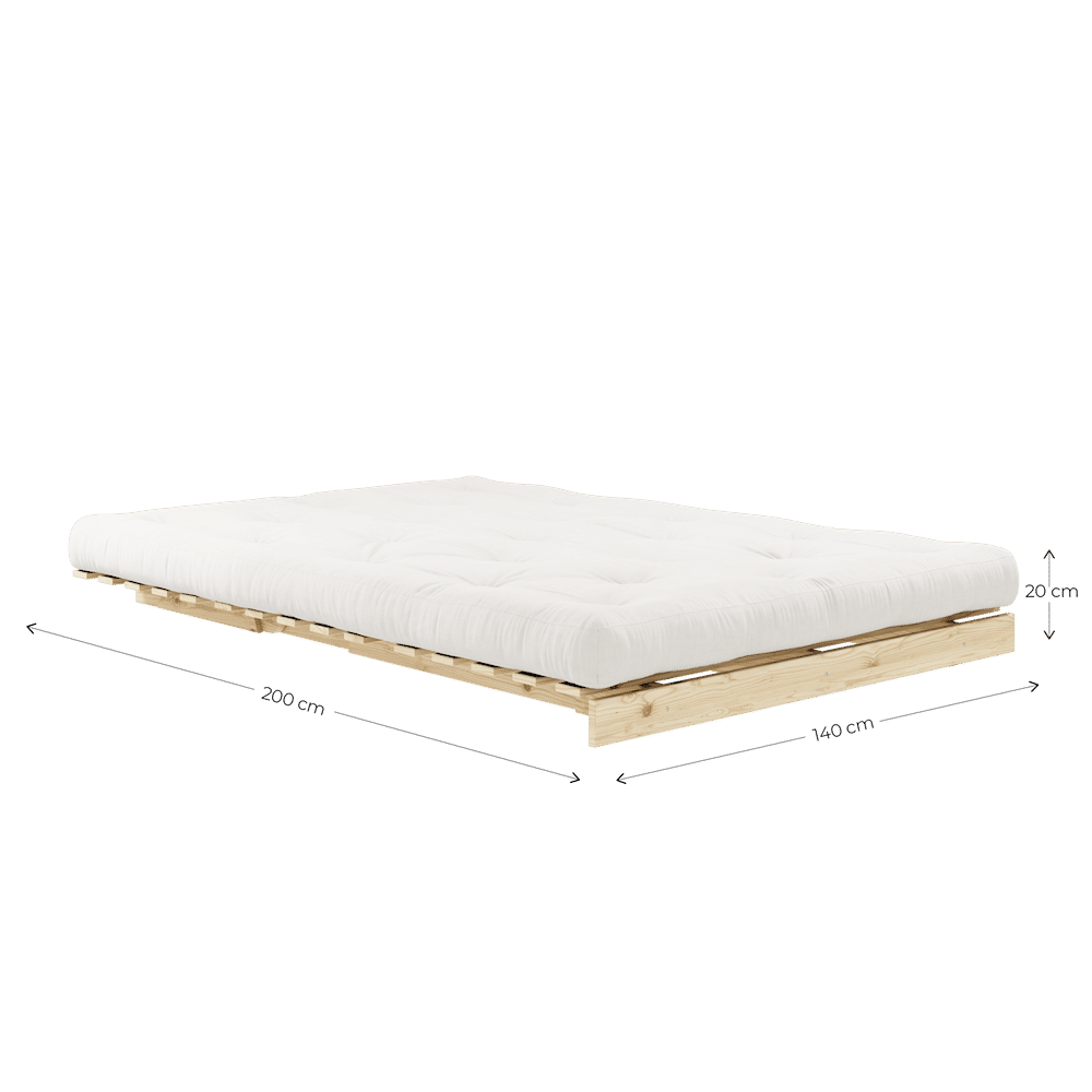 Karup Design WURZELN SCHWARZ LACKIERT 140X200 W. WURZELN MATRATZE BEIGE