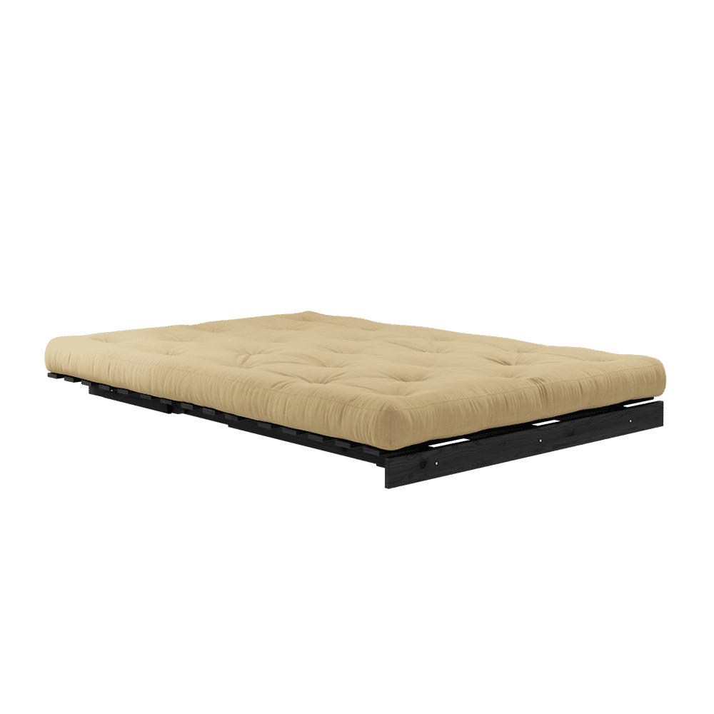 Karup Design WURZELN SCHWARZ LACKIERT 140X200 W. WURZELN MATRATZE WEIZEN BEIGE