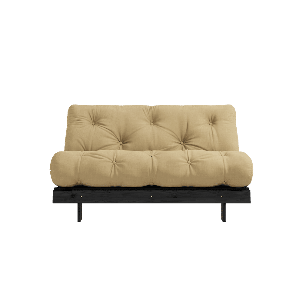 Karup Design WURZELN SCHWARZ LACKIERT 140X200 W. WURZELN MATRATZE WEIZEN BEIGE