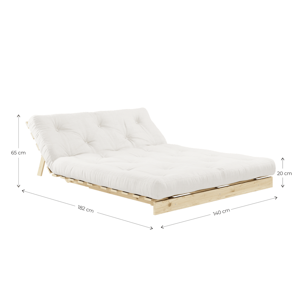 Karup Design WURZELN SCHWARZ LACKIERT 140X200 W. WURZELN MATRATZE WEIZEN BEIGE