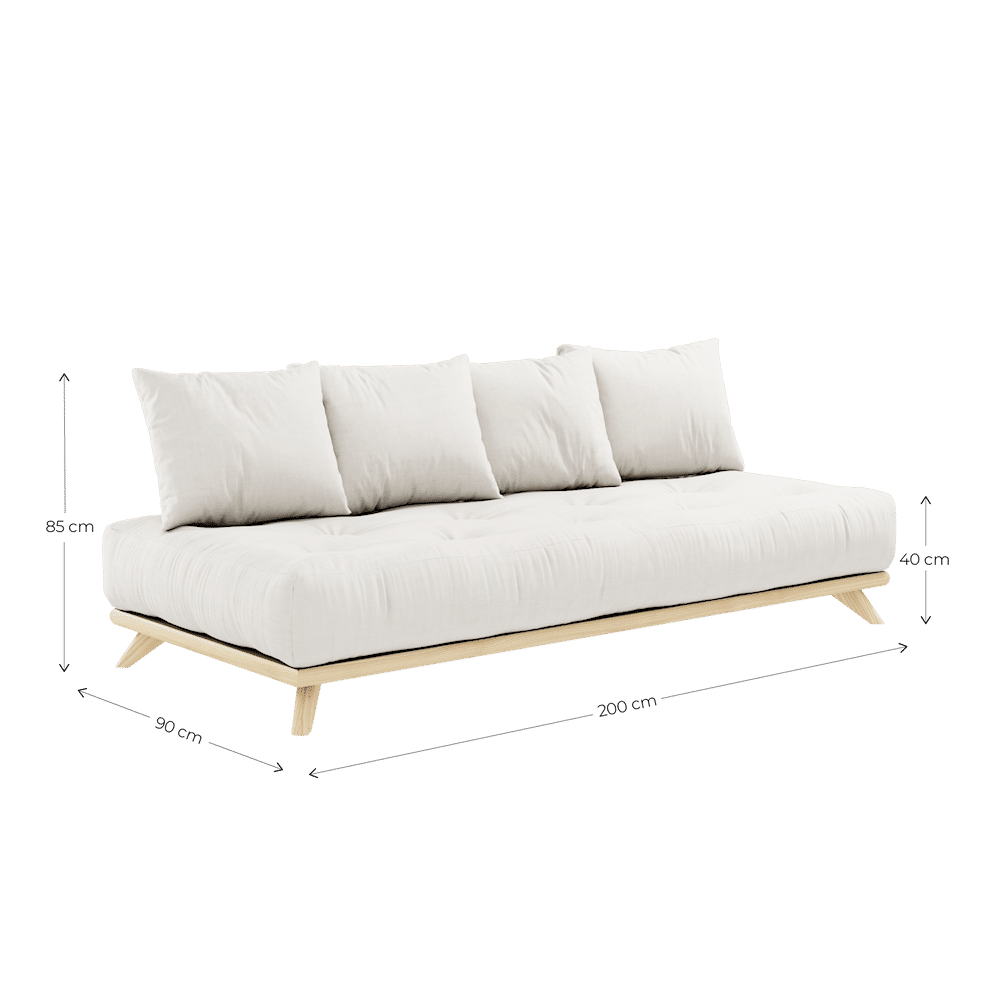 Karup Design SENZA DAYBED CLEAR LACQUERED W. SENZA DAYBED MATTRESS SET DARK GREY