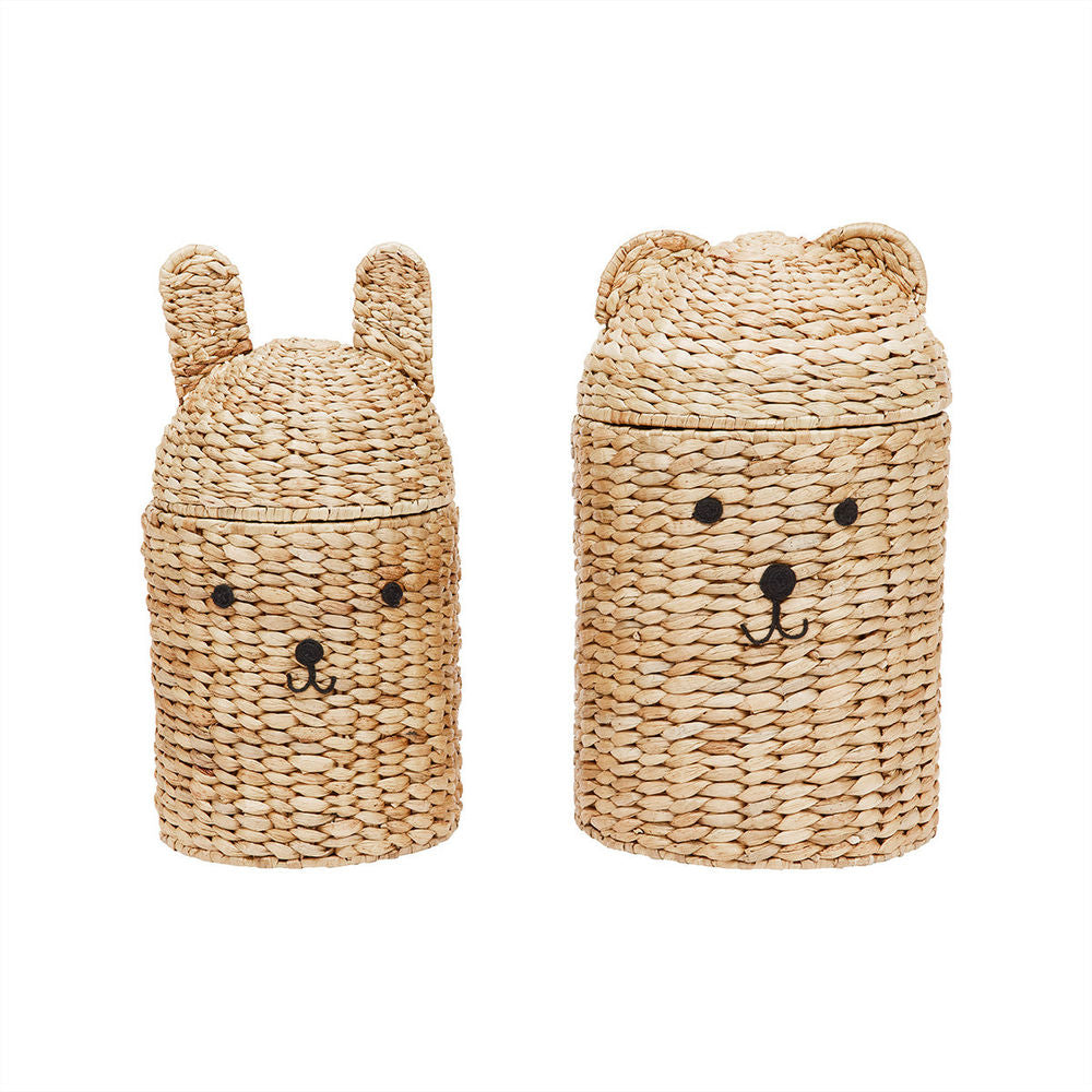 OYOY MINI Ours et Lapin Panier de Rangement-Lot de 2