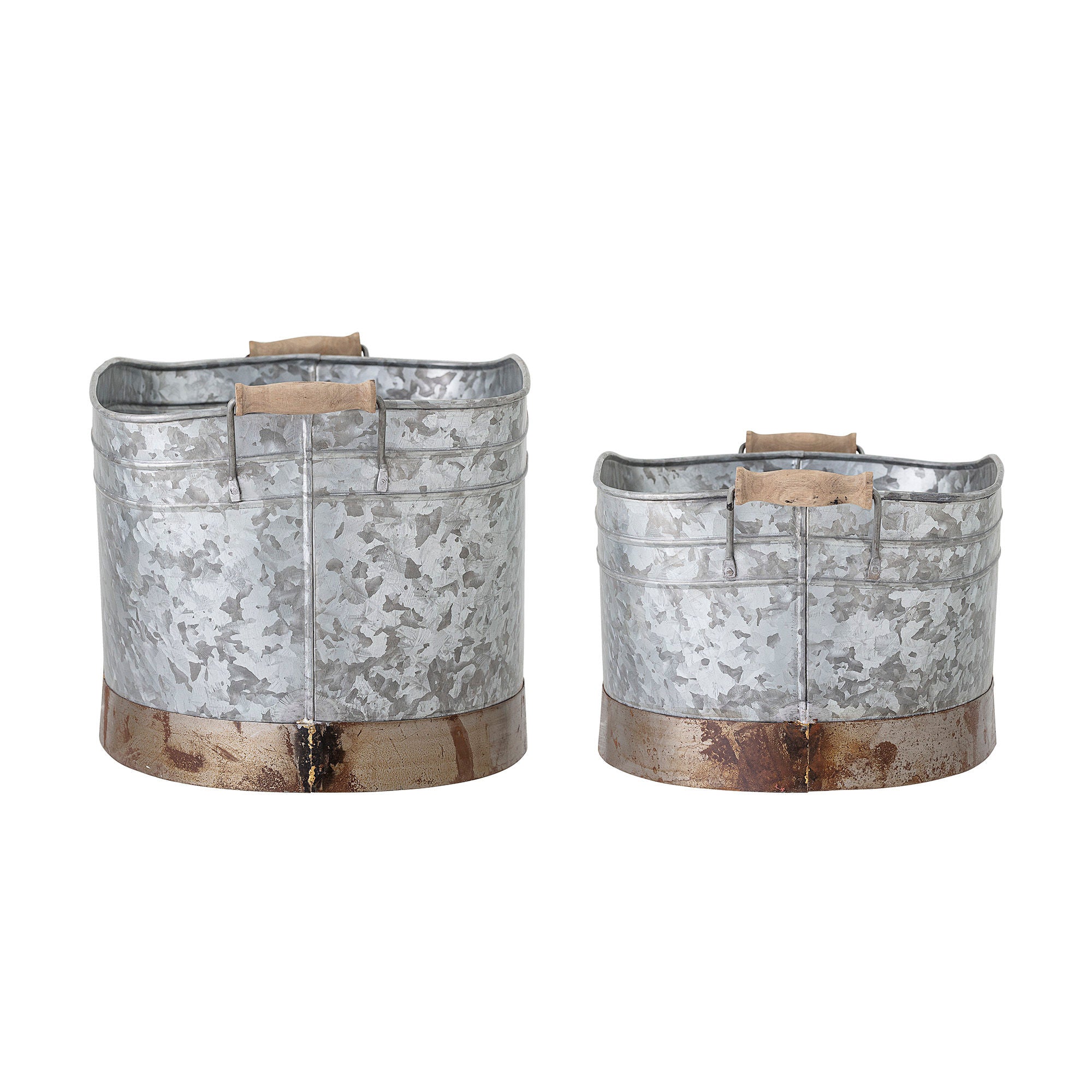 Bloomingville Cimon cubo, gris, hierro galvanizado