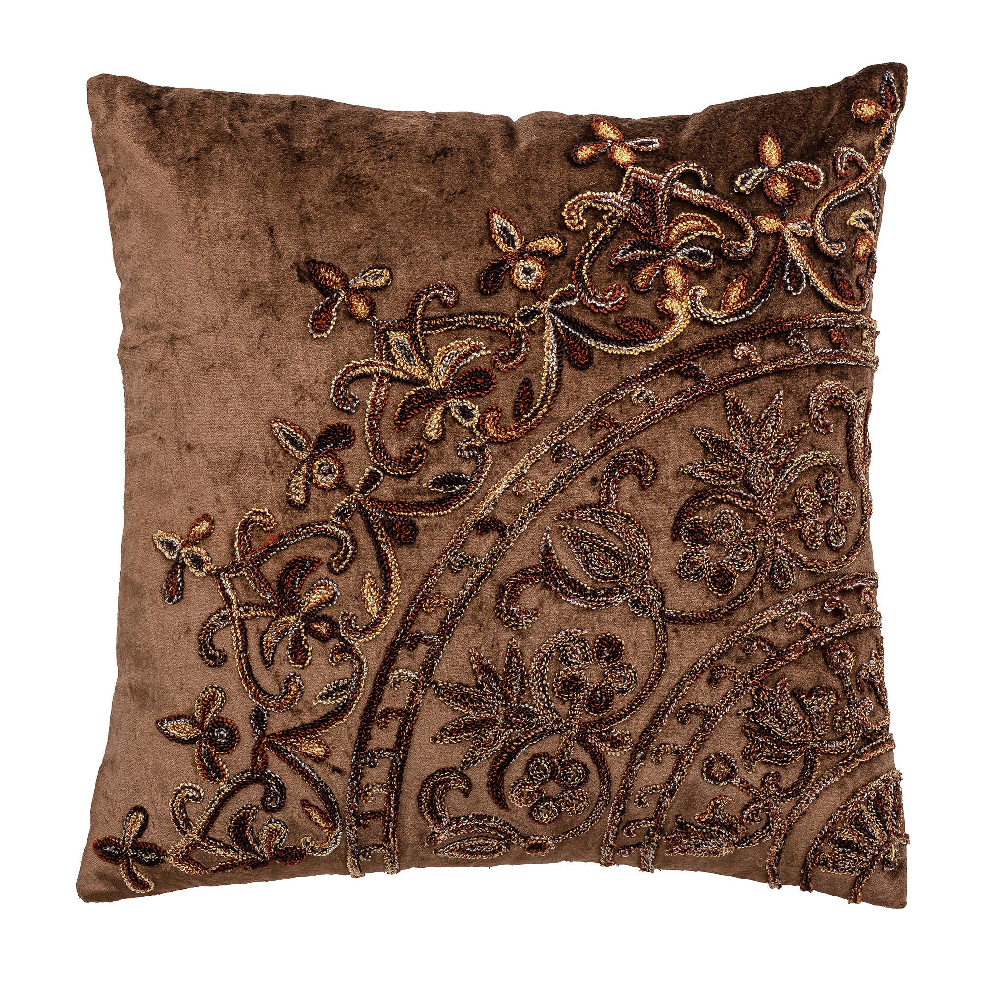 Bloomingville Coussin Gerrard, Marron, Polyester