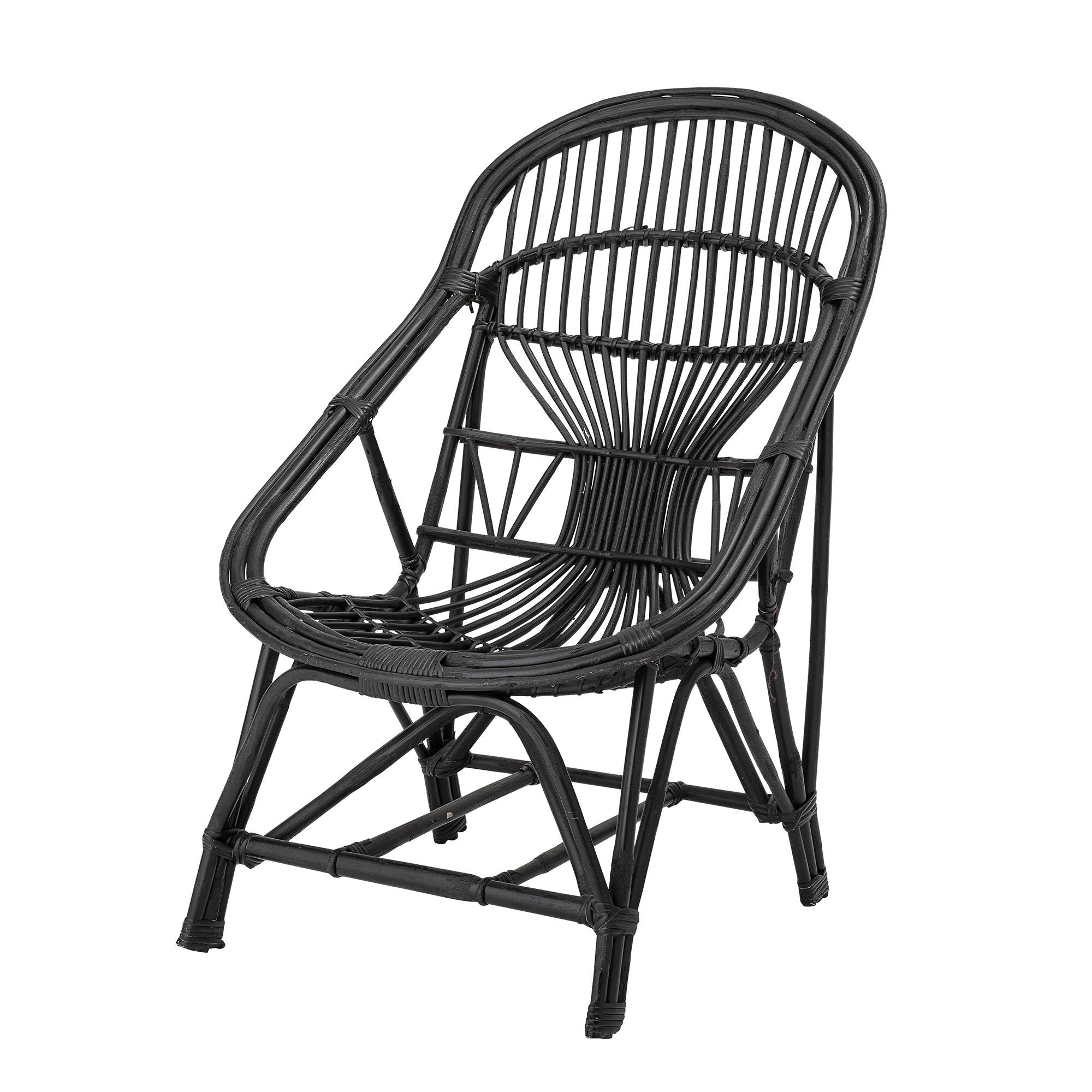 Bloomingville Chaise Joline, Noir, Reed