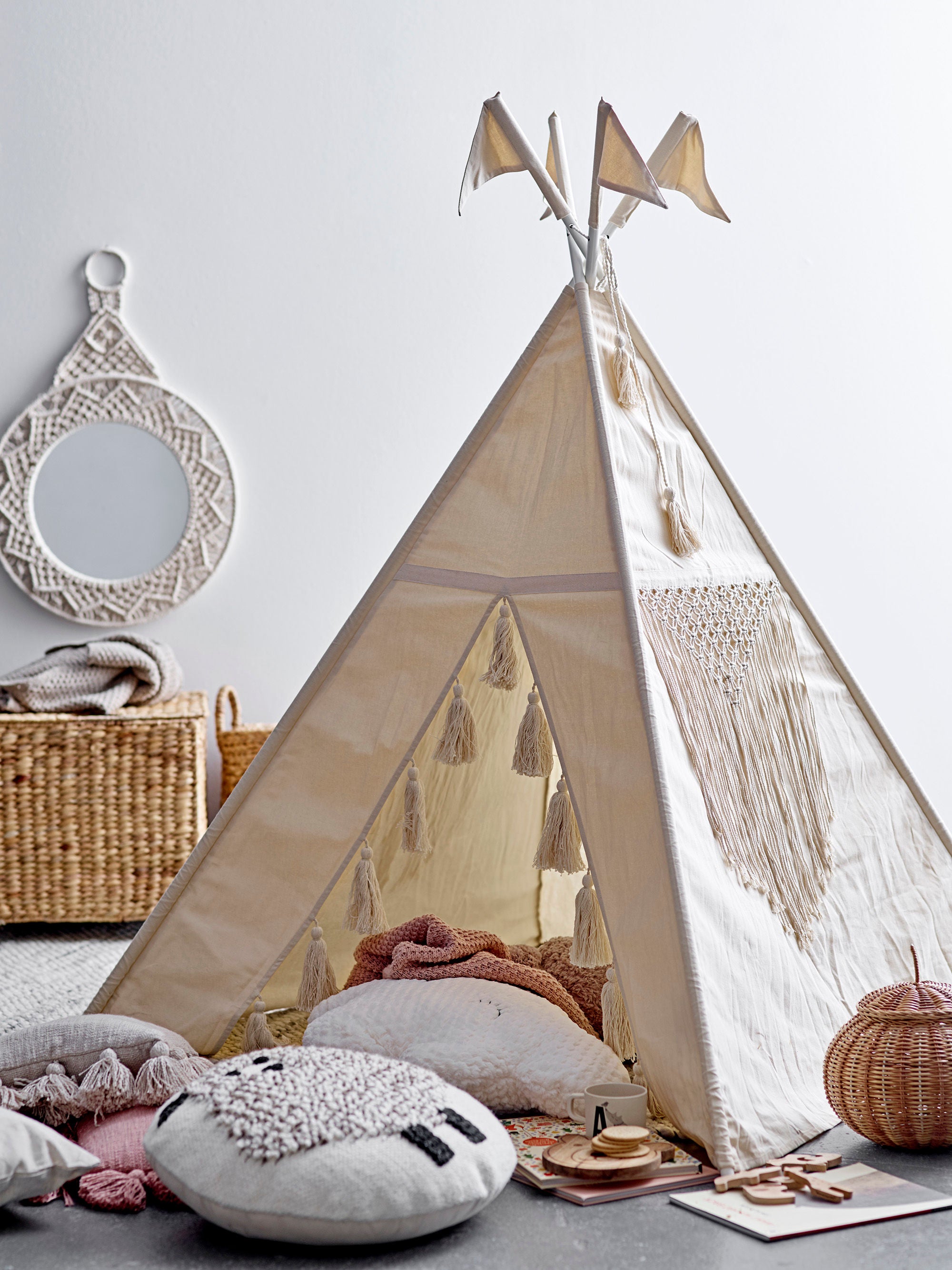 Bloomingville MINI Fardin Kinder Tipi, Naturel, Coton