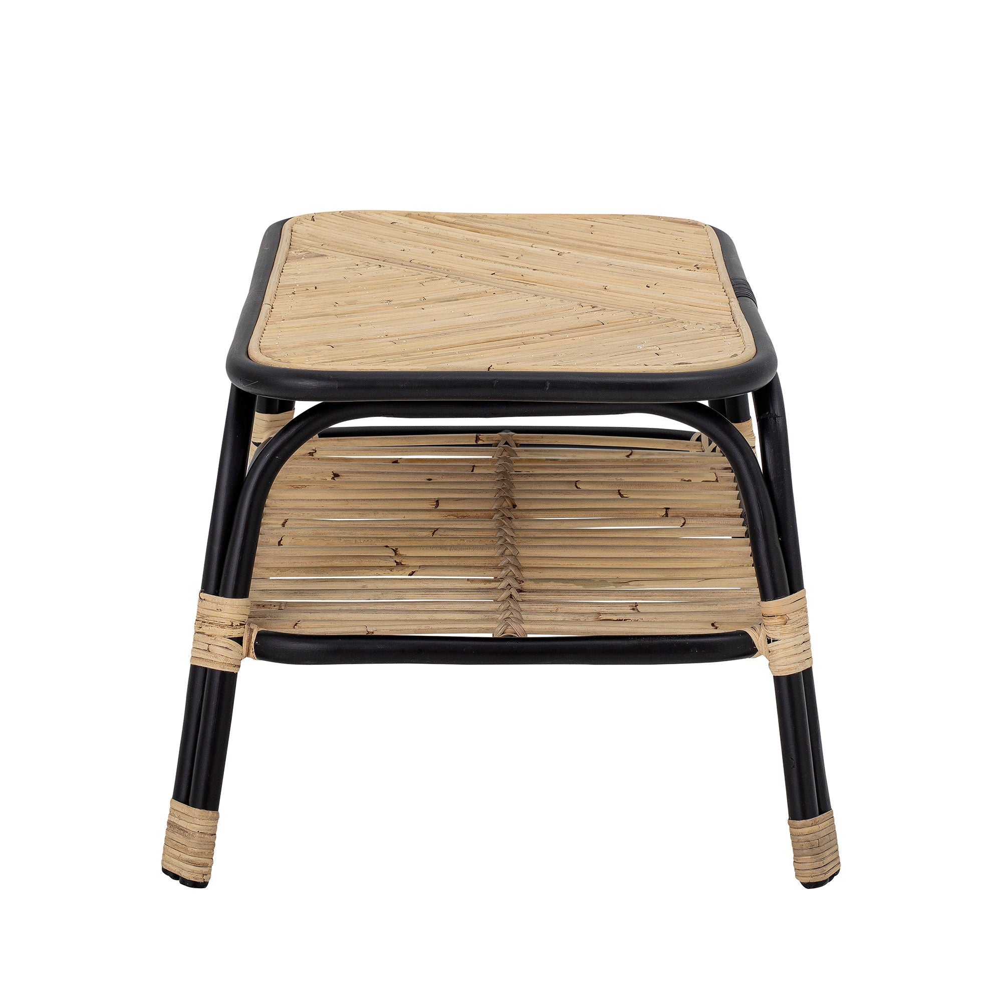 Bloomingville Table d'appoint Loue, Noir, Rotin