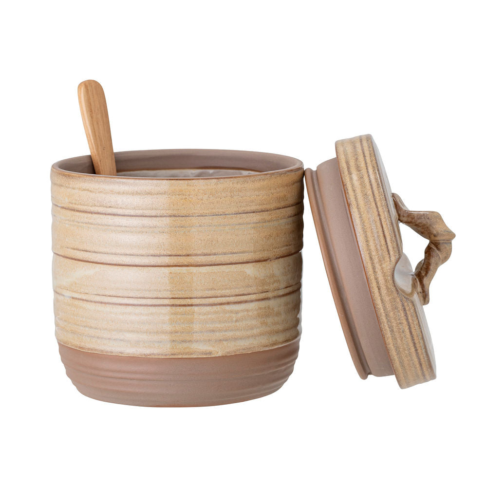 Creative Collection-Olla musgo con tapa y cuchara, naturaleza, gres