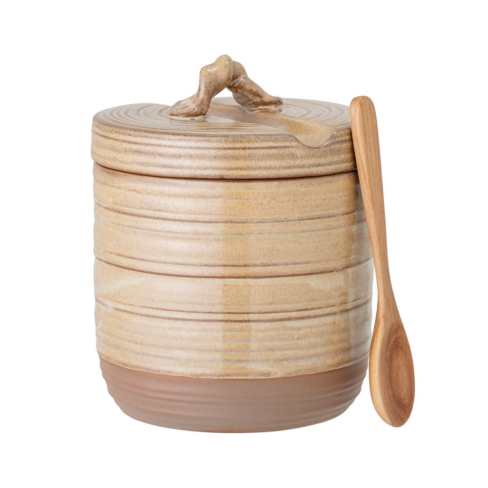 Creative Collection-Olla musgo con tapa y cuchara, naturaleza, gres