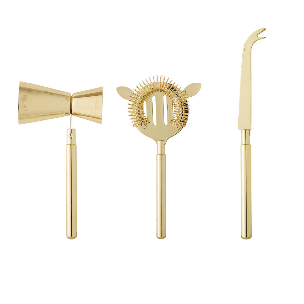 Bloomingville Cocktail Bar Set, Goud, Roestvrij Staal