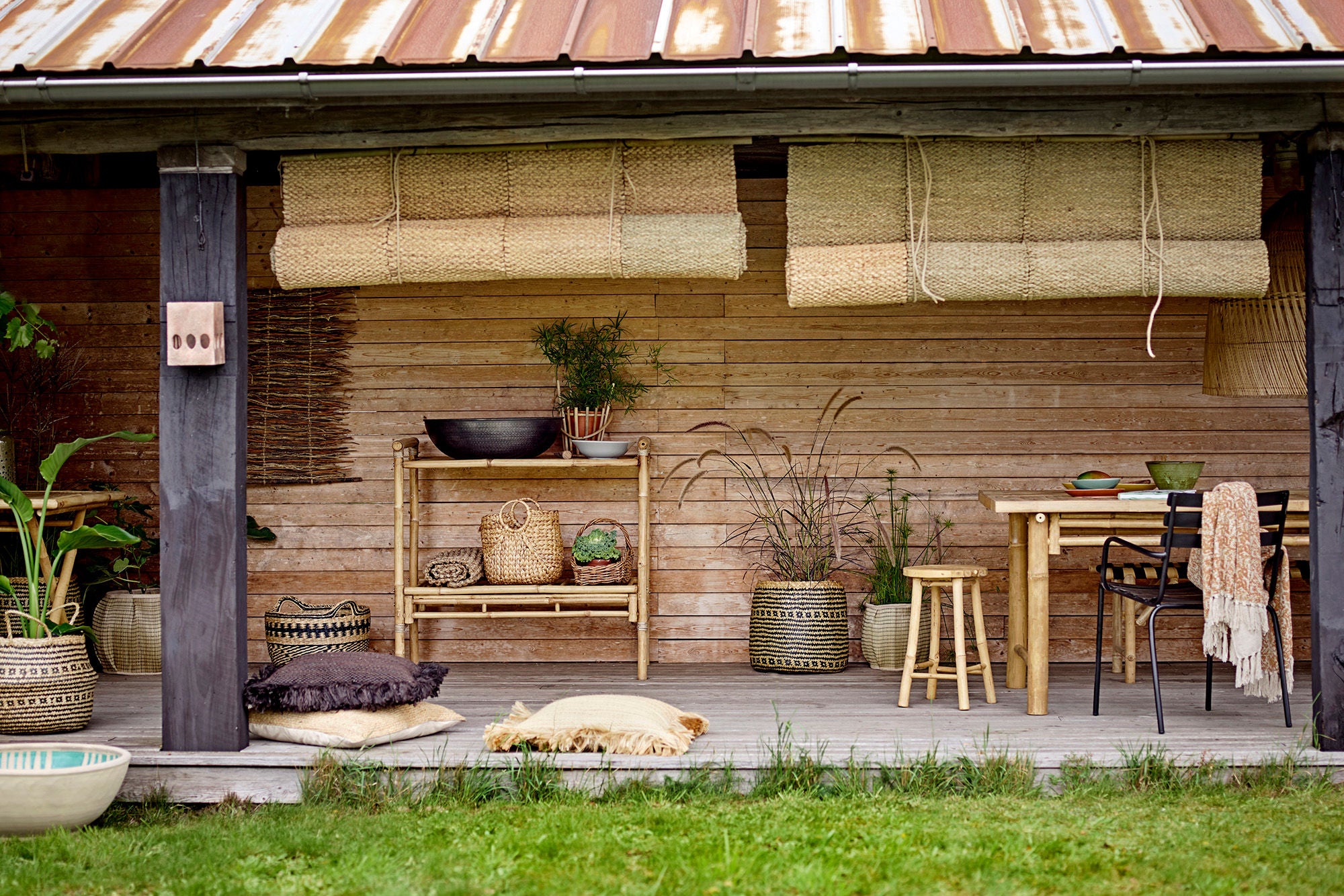 Blooming ville Tong Konsolen tisch, Natur, Bambus