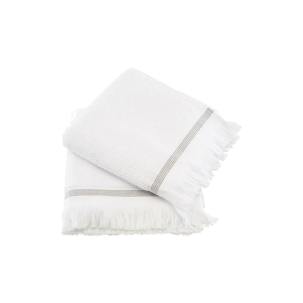 Serviette de bain Meraki, 50x100 cm, Blanc avec rayures grises