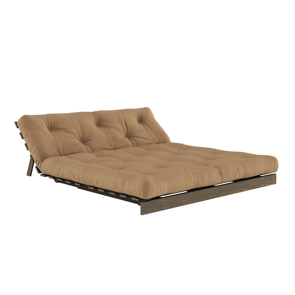 RACINES CAROBE BRUN 160X200 W. MATELAS MOCCA ROOTS