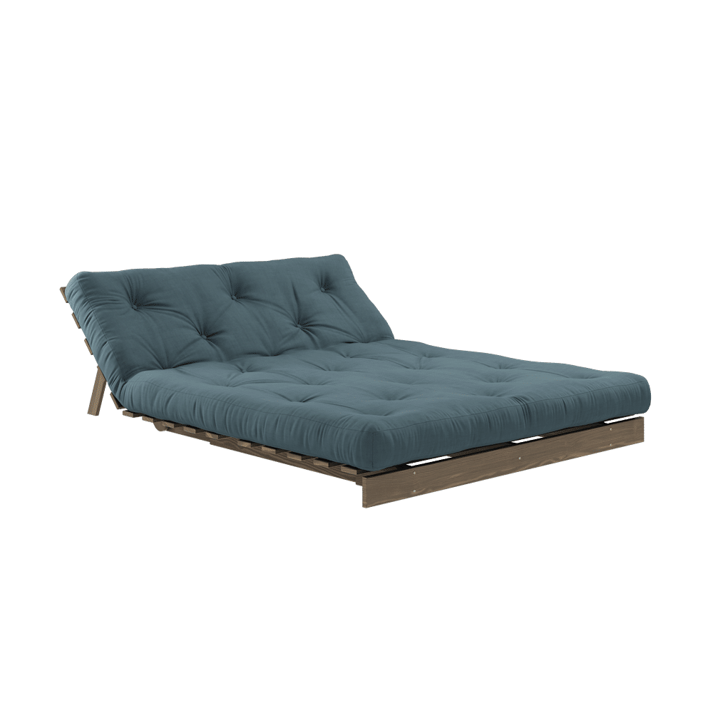 Karup Design ROOTS CAROB BROWN 140 X 200 W. ROOTS MATTRESS PETROL BLUE