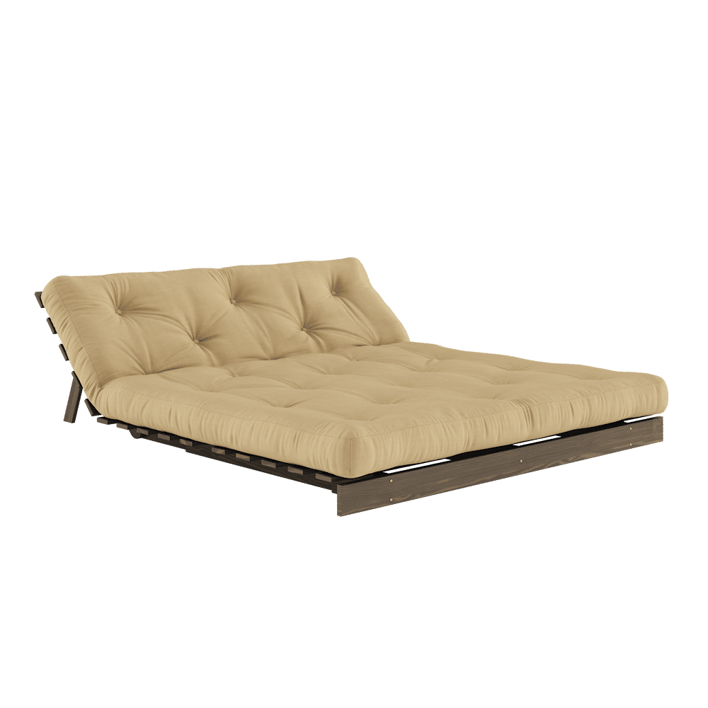 Karup Design ROOTS CAROB BROWN 160X200 W. COLCHÓN TRIGO BEIGE SUECIA