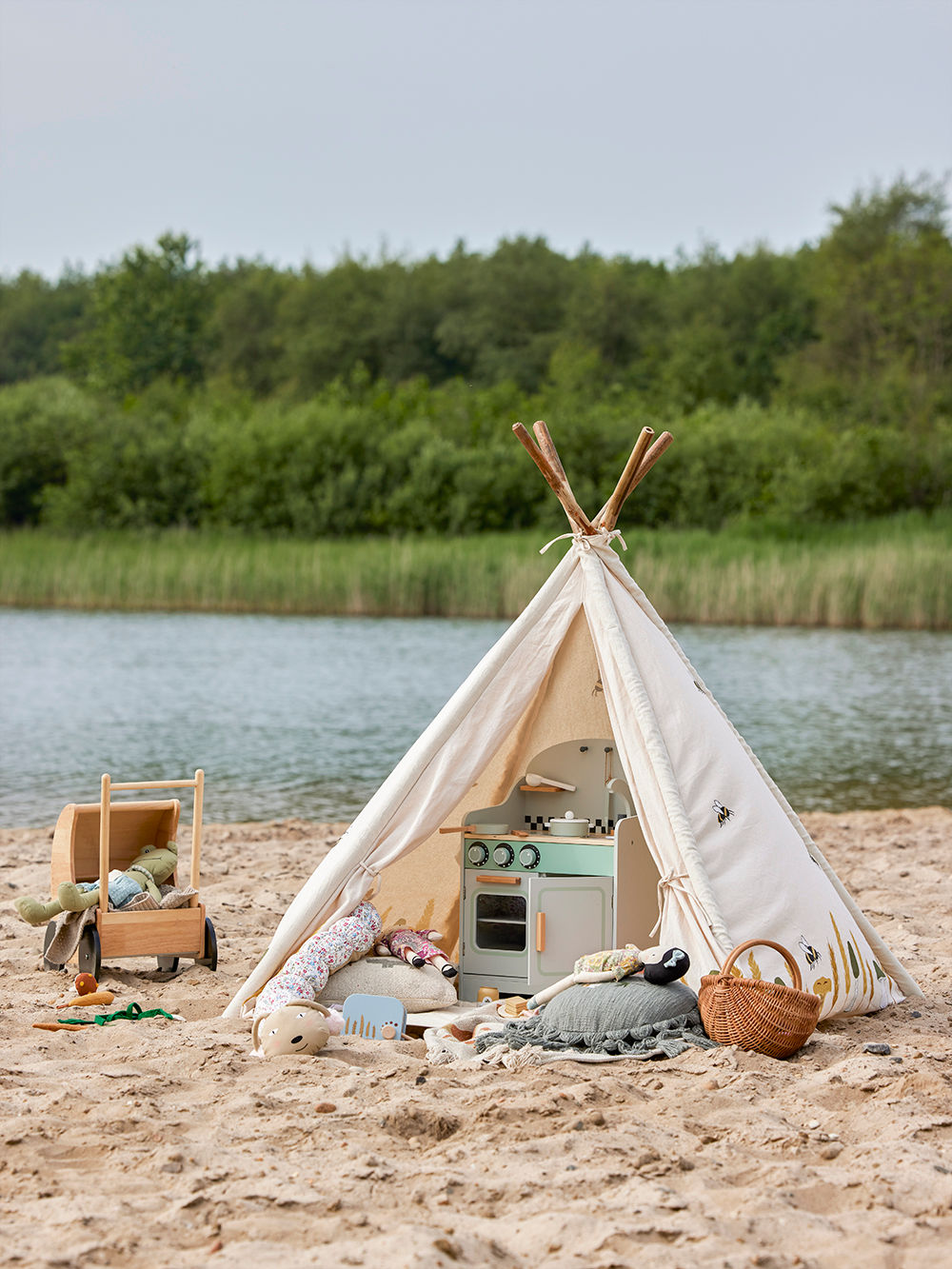 Bloomingville MINI Millo Kinder Tipi, Naturel, Coton